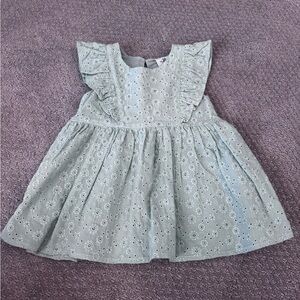 NWT M.L. Kids Charming Mint Green Eyelet Dress. 12 Months.